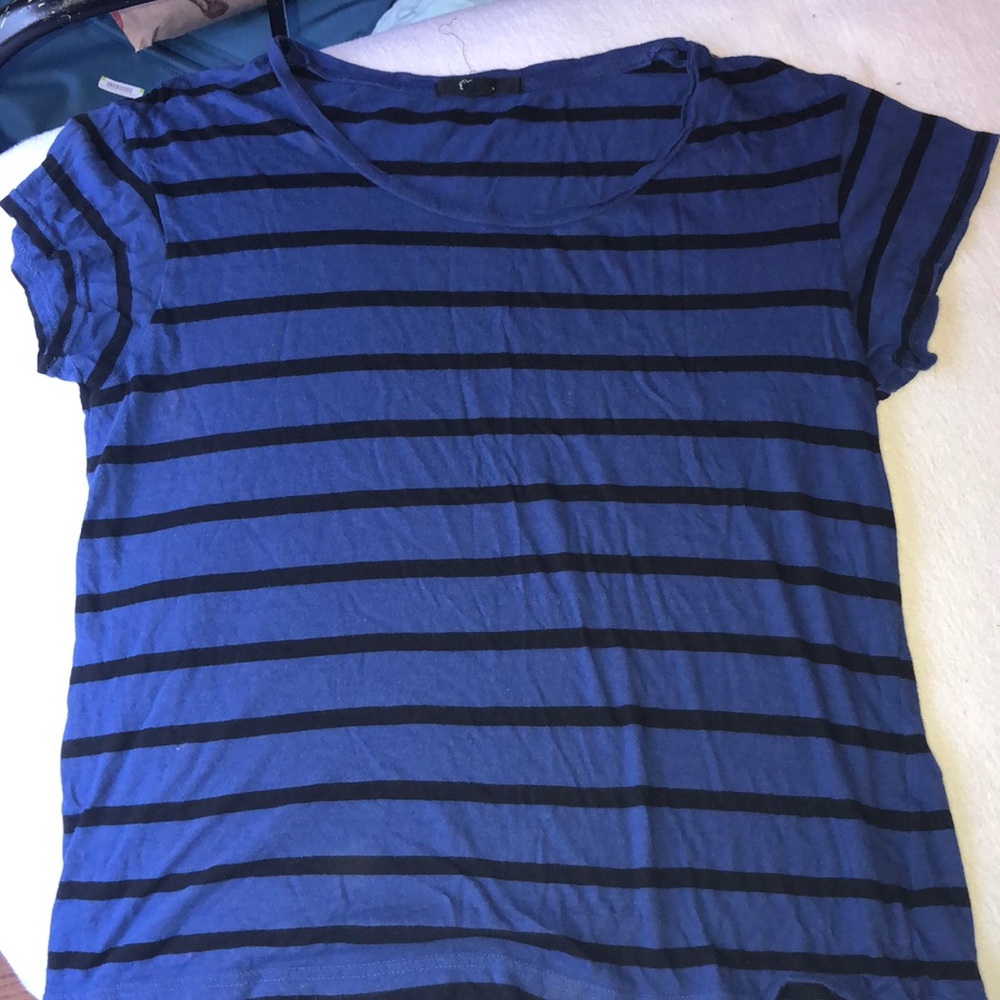 Blue and black stripped tee